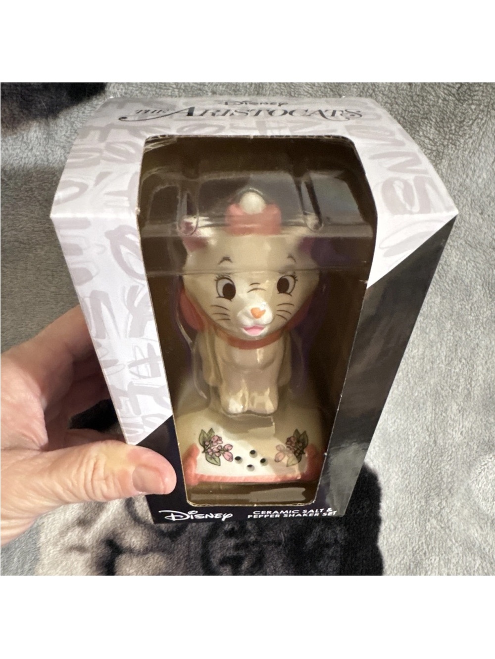 Disney Marie Ceramic Salt & Pepper Shaker Set  in Cream and Pink